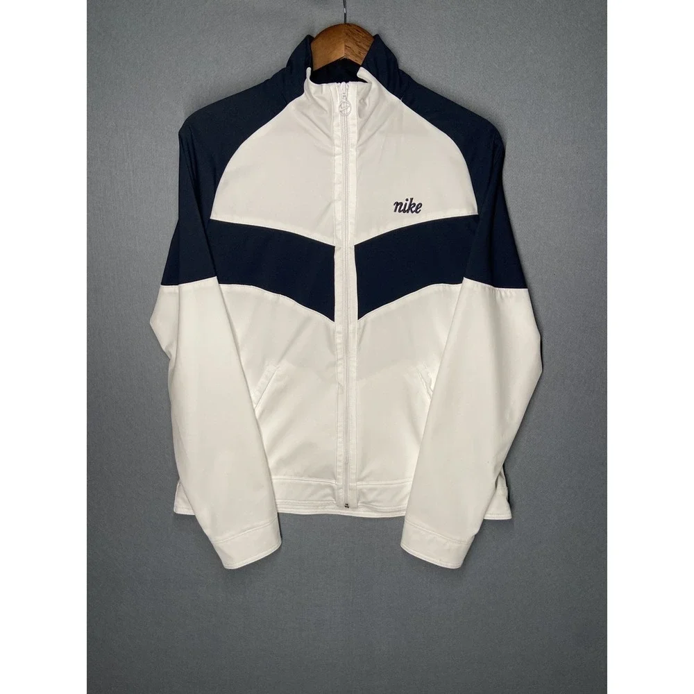 Nike Women's Full Zip Colorblock Track Jacket White/Navy XL 16-18